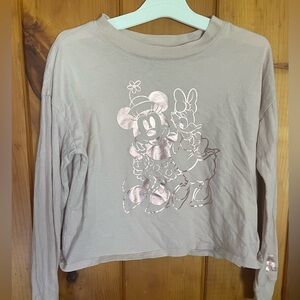 Girls Minnie Mouse & Daisy Gap pink long sleeve t-shirt.